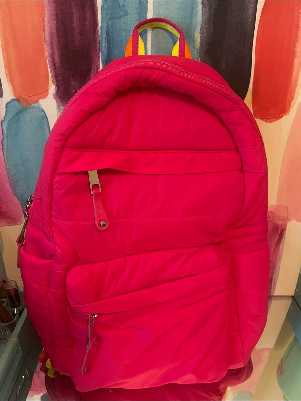 Bright Pink Quilted Backpack - Stylish Everyday Bag